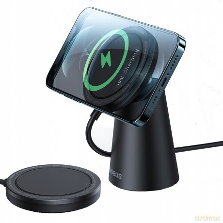 Baseus Simple Magnetic Stand Ładowarka indukcyjna bezprzewodowa MagSafe 15W + uchwyt