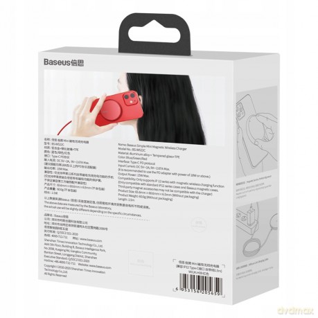 Baseus Simple Mini Ładowarka indukcyjna bezprzewodowa Mag Safe do iPhone 12 15W Power Delivery