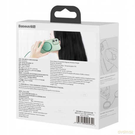 Baseus Simple Mini Magnetic Ładowarka indukcyjna bezprzewodowa Qi do iPhone 12 MagSafe 15W