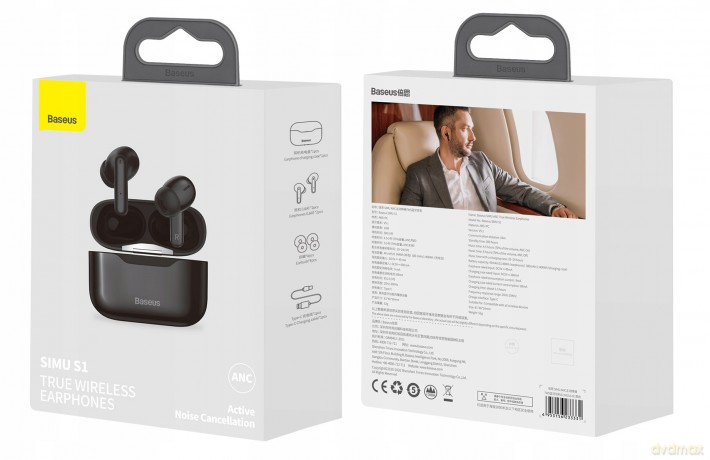 Baseus SIMU S1 Słuchawki bezprzewodowe Bluetooth 5.1 ANC SBC AAC