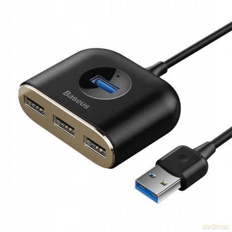 Baseus Square round HUB adapter rozdzielacz 4w1 USB 3.0 do USB 3.0 x1 + USB 2.0 x3