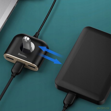Baseus Square round HUB adapter rozdzielacz 4w1 USB 3.0 do USB 3.0 x1 + USB 2.0 x3