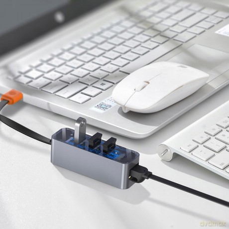 Baseus Steel Cannot Adapter HUB USB - 3x USB3.0 RJ45 GIGABIT LAN 1000MB *EOL