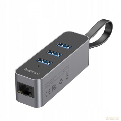 Baseus Steel Cannot Adapter HUB USB - 3x USB3.0 RJ45 GIGABIT LAN 1000MB *EOL