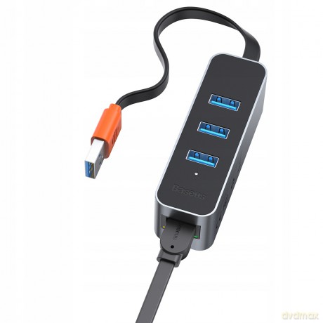 Baseus Steel Cannot Adapter HUB USB - 3x USB3.0 RJ45 GIGABIT LAN 1000MB *EOL