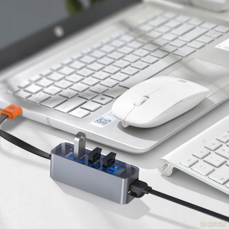 Baseus Steel Cannot Adapter HUB USB - 3x USB3.0 RJ45 GIGABIT LAN 1000MB *EOL