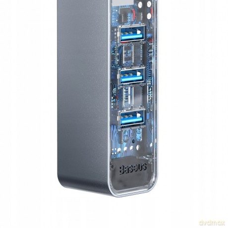 Baseus Steel Cannot Adapter HUB USB - 3x USB3.0 RJ45 GIGABIT LAN 1000MB *EOL
