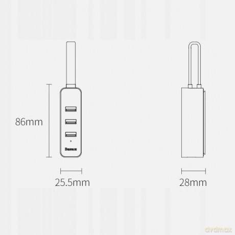 Baseus Steel Cannot Adapter HUB USB - 3x USB3.0 RJ45 GIGABIT LAN 1000MB *EOL