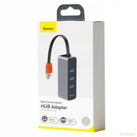 Baseus Steel Cannot Adapter HUB USB - 3x USB3.0 RJ45 GIGABIT LAN 1000MB *EOL