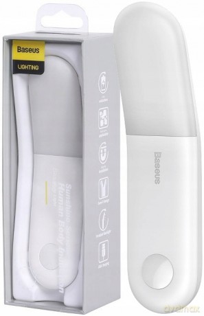 Baseus Sunshine Series Bezprzewodowa lampka z czujnikiem ruchu + latarka LED białe światło