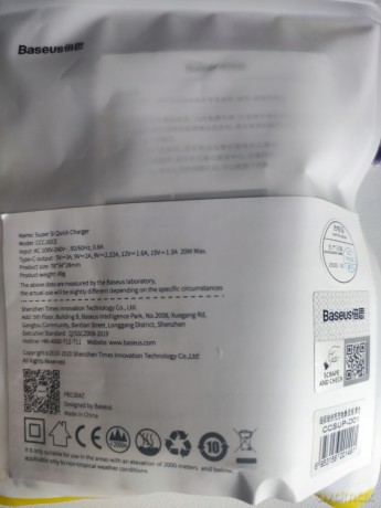 Baseus Super Si Ładowarka sieciowa zasilacz USB-C Type-C 20W Power Delivery do iPhone 12