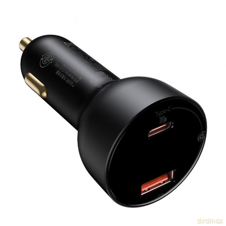 Baseus Superme Digital Display Ładowarka samochodowa 100W USB-C USB z kablem Power Delivery QC 4.0+ Huawei