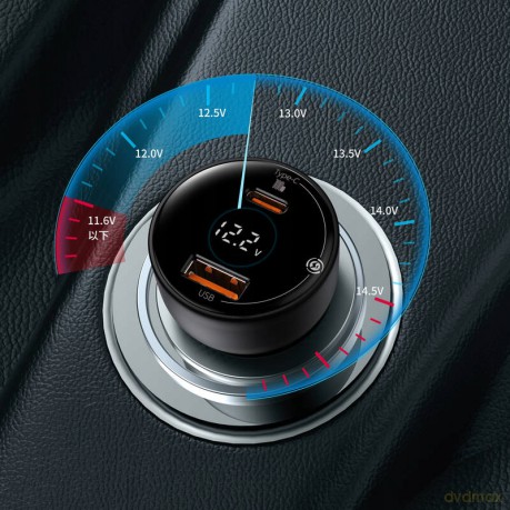 Baseus Superme Digital Display Ładowarka samochodowa 100W USB-C USB z kablem Power Delivery QC 4.0+ Huawei