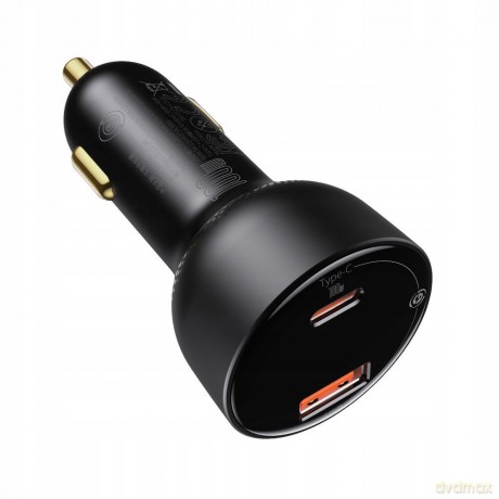 Baseus Superme Digital Display Ładowarka samochodowa 100W USB-C USB z kablem Power Delivery QC 4.0+ Huawei