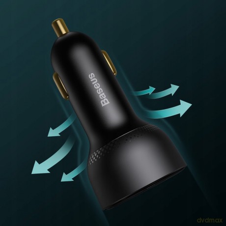 Baseus Superme Digital Display Ładowarka samochodowa 100W USB-C USB z kablem Power Delivery QC 4.0+ Huawei