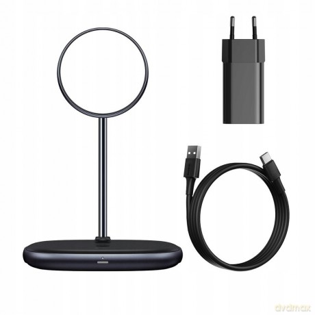 Baseus Swan 2-in-1 Ładowarka indukcyjna bezprzewodowa Qi 2w1 do iPhone 12 (MagSafe)