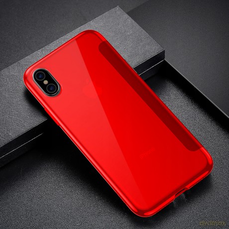 Baseus Touchable Etui case z klapką ze szkła hartowanego futerał ochronny do iPhone XS 5.8'' EOL