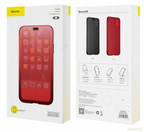 Baseus Touchable Etui case z klapką ze szkła hartowanego futerał ochronny do iPhone XS 5.8'' EOL