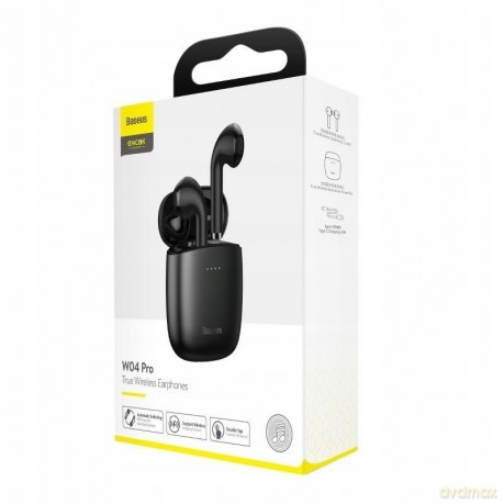 Baseus True W04 Pro Słuchawki bezprzewodowe bluetooth 5.0 z etui ładującym indukcyjnym wodoodporne