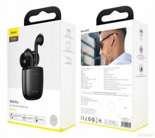 Baseus True W04 Pro Słuchawki bezprzewodowe bluetooth 5.0 z etui ładującym indukcyjnym wodoodporne