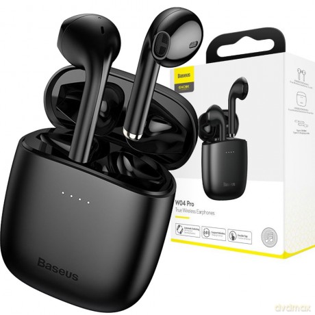 Baseus True W04 Pro Słuchawki bezprzewodowe bluetooth 5.0 z etui ładującym indukcyjnym wodoodporne