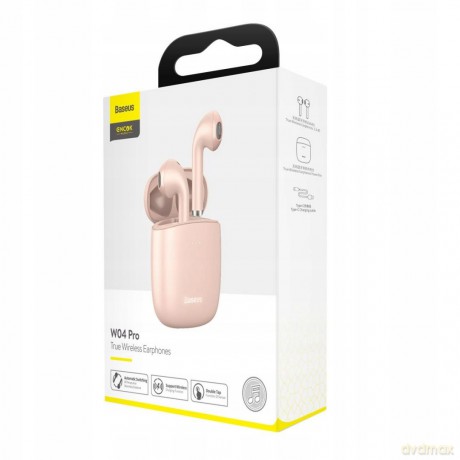 Baseus True W04 Pro Słuchawki bezprzewodowe bluetooth 5.0 z etui ładującym indukcyjnym wodoodporne