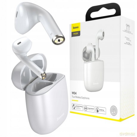 Baseus True W04 Słuchawki bezprzewodowe bluetooth 5.0 z etui ładującym wodoodporne