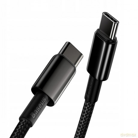 Baseus Tungsten Gold Kabel Type-C - Type-C 100W 5A Huawei Super Charge Quick Charge 4.0 Power Delivery do Macbook Samsung Xiaomi Huawei 2m
