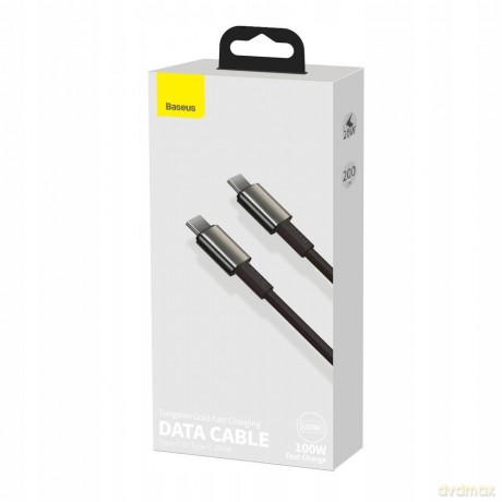 Baseus Tungsten Gold Kabel Type-C - Type-C 100W 5A Huawei Super Charge Quick Charge 4.0 Power Delivery do Macbook Samsung Xiaomi Huawei 2m