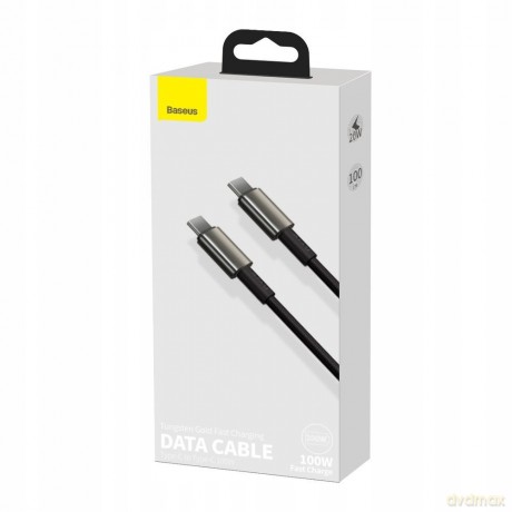 Baseus Tungsten Gold Kabel Type-C USB-C 100W 5A Huawei Super Charge Quick Charge 4.0 Power Delivery do Macbook Samsung Xiaomi Huawei 1m