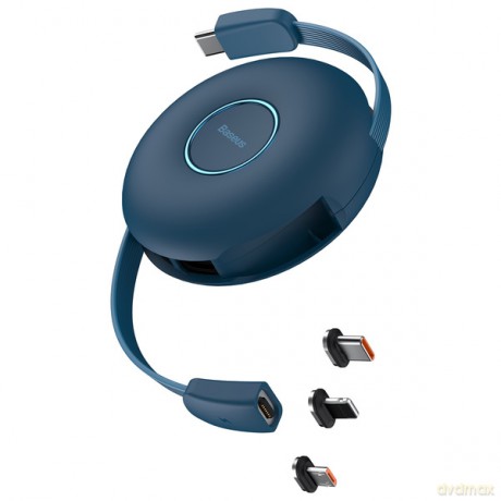 Baseus Zinc Magnetic Retractable Kabel magnetyczny 3w1 USB-C Lightning 20W Type-C 60W Micro 18W z regulacją długości