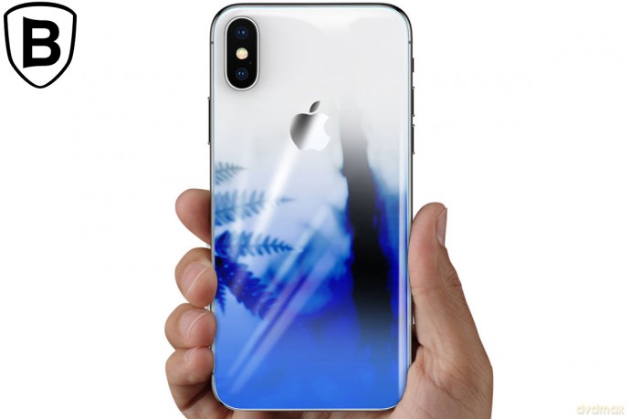 Full-glass Coloring Szkło hartowane ochronne na tył telefonu 9H + dwie folie na obiektyw do Iphone X EOL