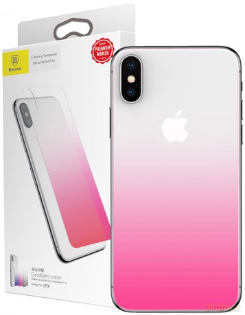 Full-glass Coloring Szkło hartowane ochronne na tył telefonu 9H + dwie folie na obiektyw do Iphone X EOL