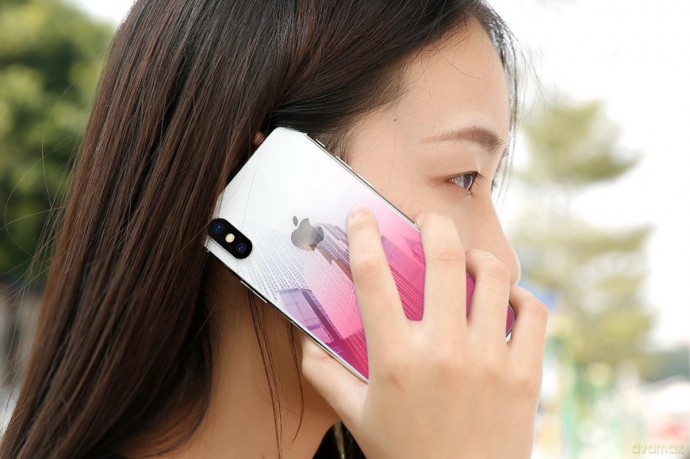 Full-glass Coloring Szkło hartowane ochronne na tył telefonu 9H + dwie folie na obiektyw do Iphone X EOL