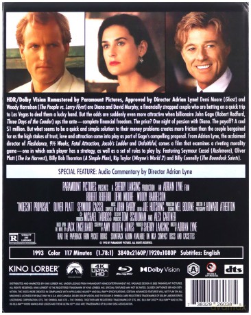 Indecent Proposal (Niemoralna propozycja) [Blu-Ray 4K]+[Blu-Ray]