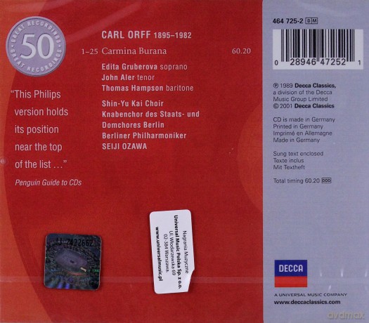 50 Philips: Orff: Carmina Burana [CD]