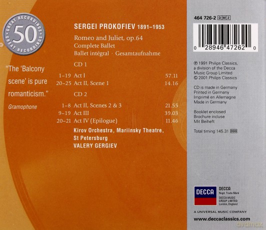 50 Philips: Prokofiev: Romeo And Juliet [2CD]