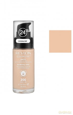 Revlon ColorStay, Podkład Cera Sucha i Normalna 200 Nude z pompką, 30 ml