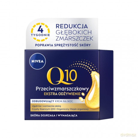 Nivea Q10 Przeciwzmarszczkowy Odbudowujący Krem na noc Ekstra Odżywienie 50 ml