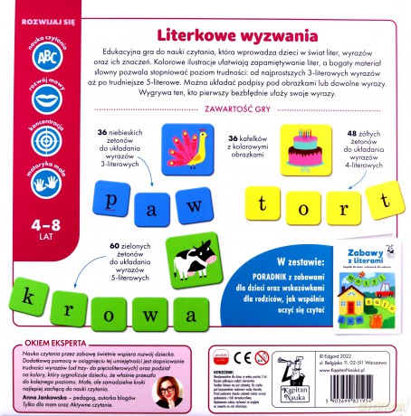 Gra edukacyjna. Litera do litery. Kapitan Nauka 4-8 LAT [GRA]