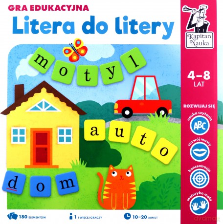 Gra edukacyjna. Litera do litery. Kapitan Nauka 4-8 LAT [GRA]