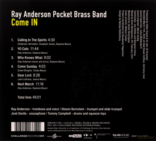 Ray Anderson Pocket Brass Band: Come IN [CD]