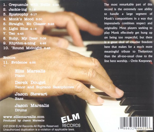 Ellis Marsalis: An Open Letter To Thelonious [CD]
