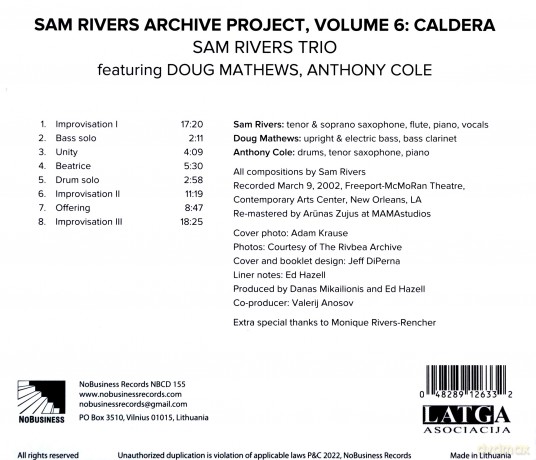 Sam Rivers Trio: Archive series. Volume 6 - Caldera [CD]