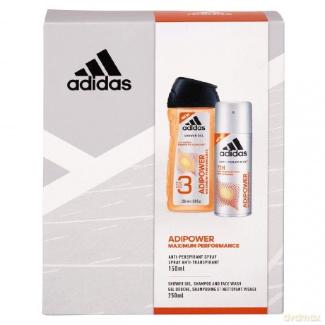 Adidas Adipower - deodorant spray 150 ml + shower gel 250 ml for men
