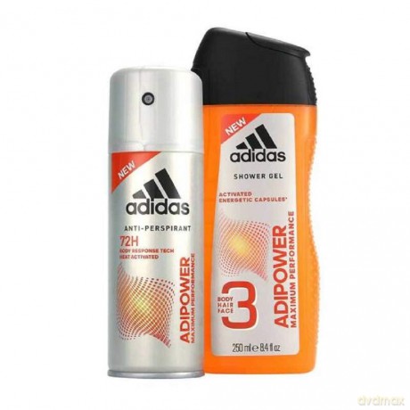 Adidas Adipower - deodorant spray 150 ml + shower gel 250 ml for men
