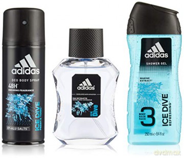 Adidas Ice Dive - eau de toilette spray 50 ml + shower gel 250 ml + deodorant spray 150 ml for men