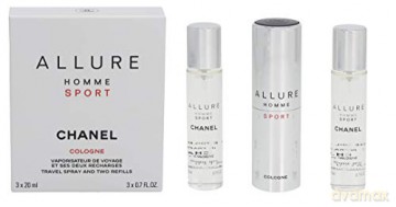 Chanel Allure Homme Sport Cologne - EDC 20 ml (refillable bottle) + filling 2 x 20 ml for men
