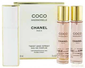 Chanel Coco Mademoiselle - EDP 20 ml (refillable bottle) + EDP cartridge 2 x 20 ml - Volume: 60 ml for women