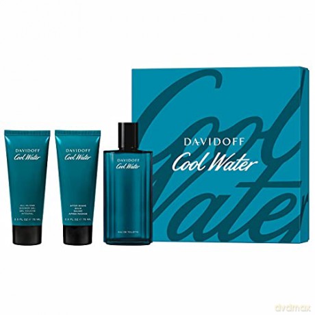 Davidoff Cool Water Man - EDT 125 ml + shower gel 75 ml + aftershave 75 ml for men
